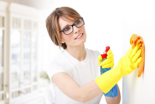 Local cleaners preparing a Highbury rental for final inspection