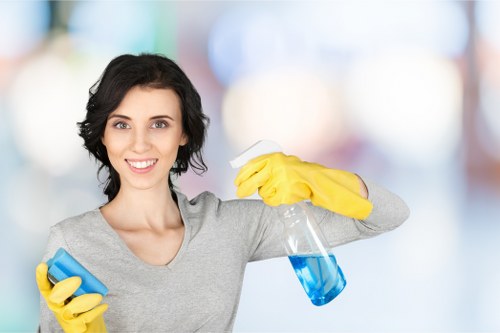 Cleaner preparing a Highbury flat for new occupants