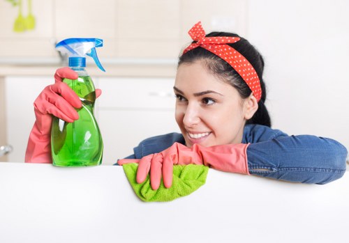 Office cleaning tasks for desks, floors, and shared spaces in Highbury