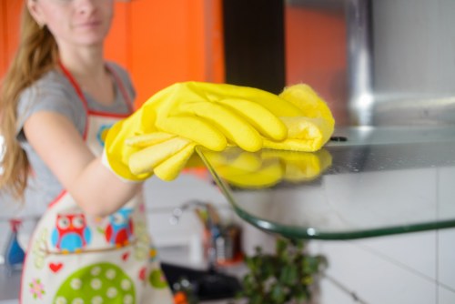 Local cleaning team preparing a Highbury flat for a deep clean